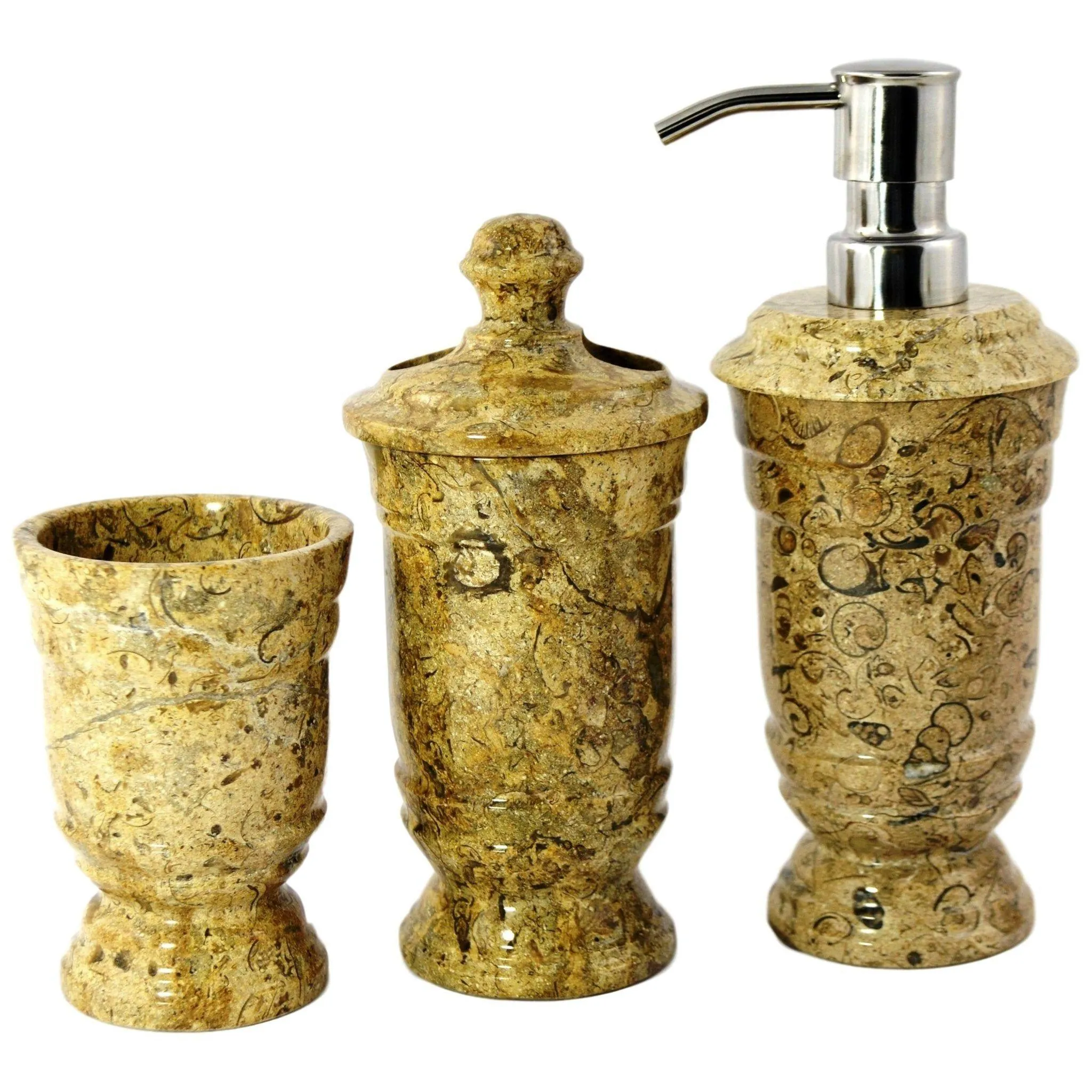 Luxury Bathroom Set in Fossil Stone - 3 Piece Bathroom Set