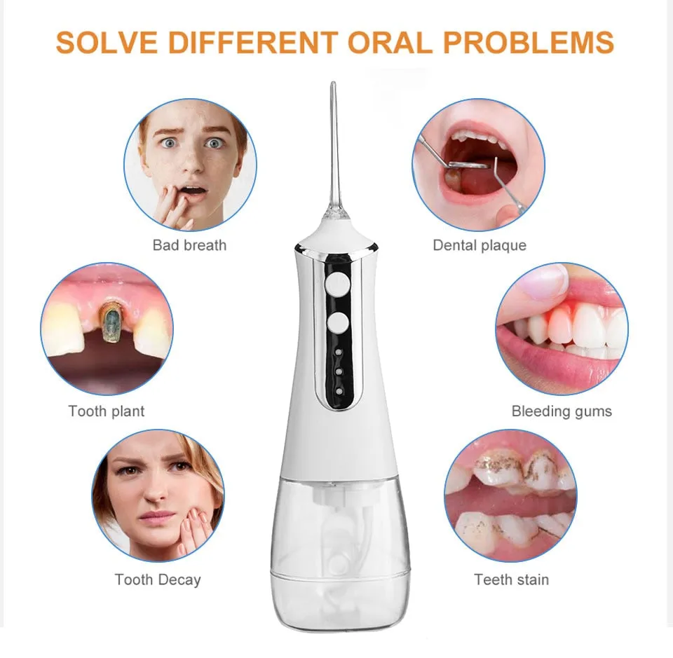 Powerful Oral Irrigator for Teeth Electric Portable Dental Water Flosser Jet Nozzles Whiten Teeth Floss Cleaning Dropshipping 0ral irrigator