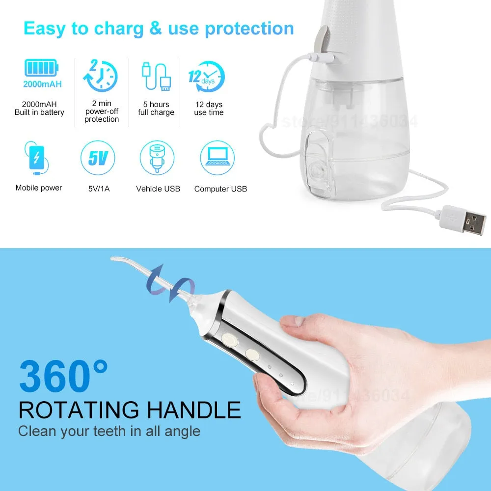 Powerful Oral Irrigator for Teeth Electric Portable Dental Water Flosser Jet Nozzles Whiten Teeth Floss Cleaning Dropshipping 0ral irrigator