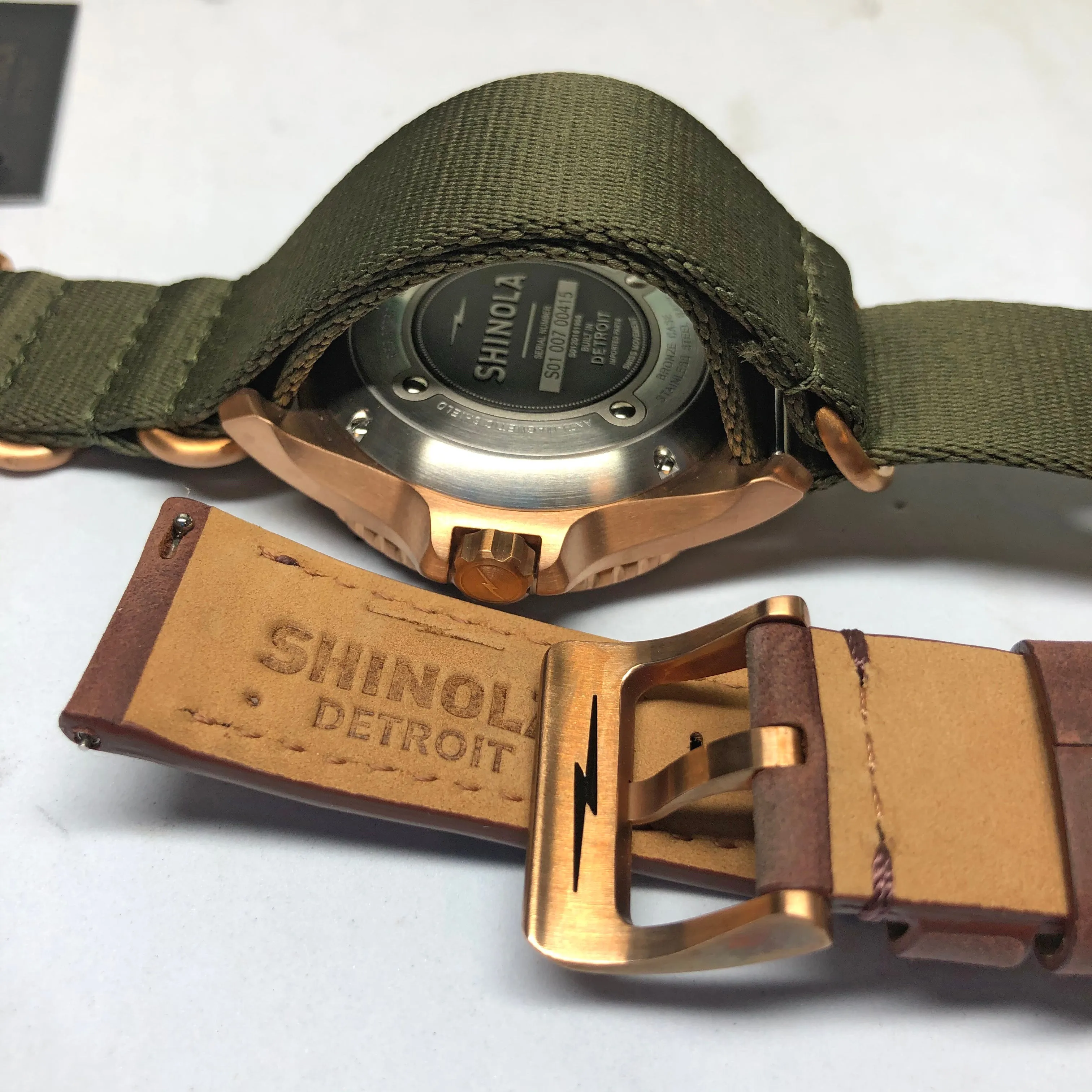 Shinola Bronze Monster Automatic 43mm Limited Gift Set Rumrunner Prohibition Watch