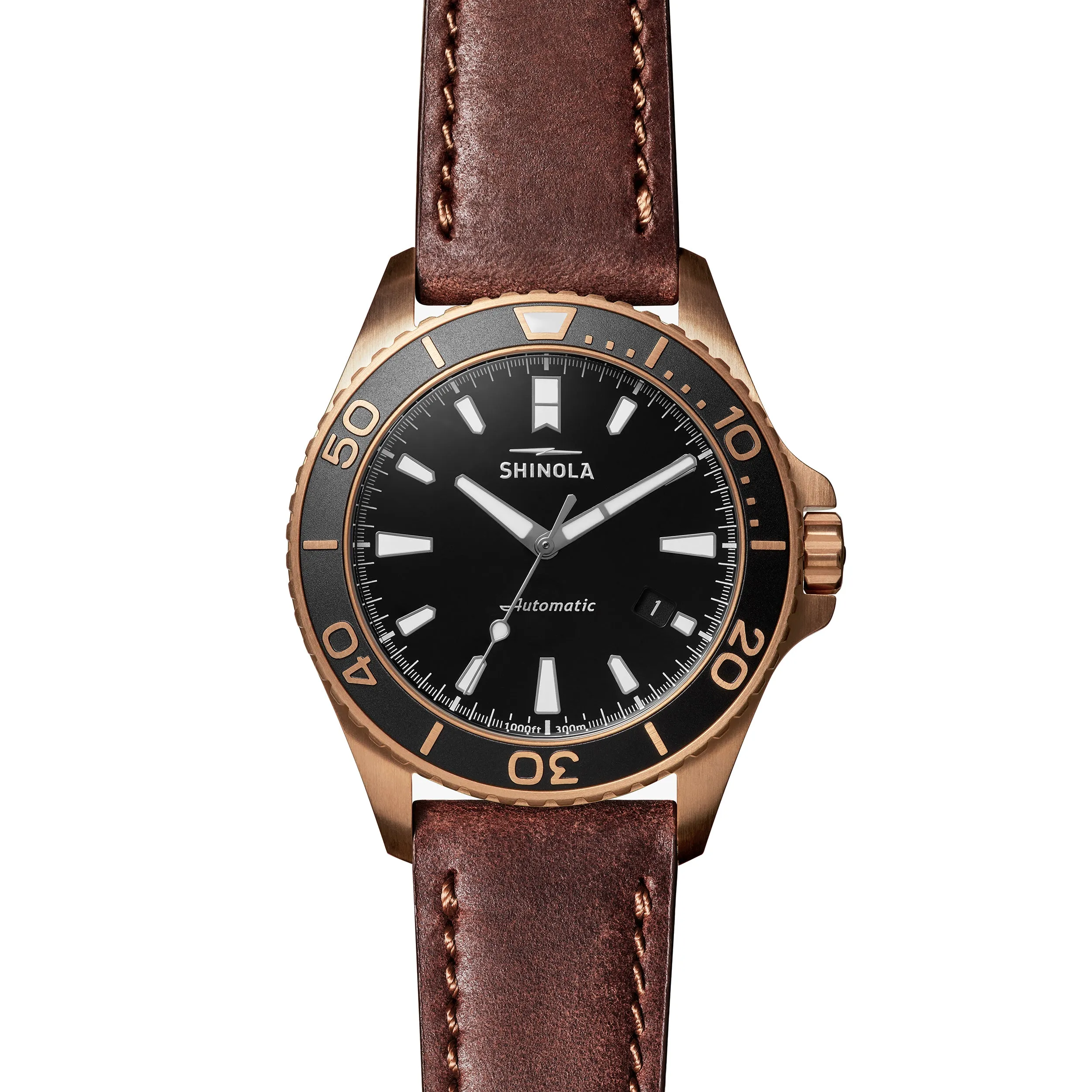 Shinola Bronze Monster Automatic 43mm Limited Gift Set Rumrunner Prohibition Watch